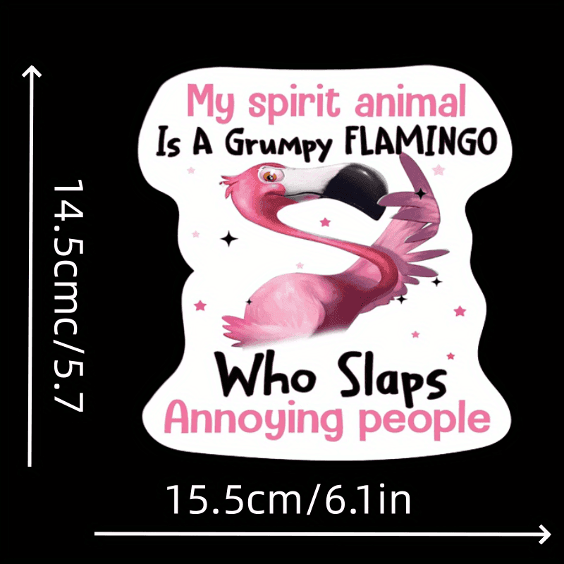 TEMU Flamingo Decal, Ideal For Vehicles, Laptops, And Like Metal, Glass, Or Plastic. Self-adhesive, Designed For Use, Features A 3d Effect, And Measures 4.7 By 3.9 Inches