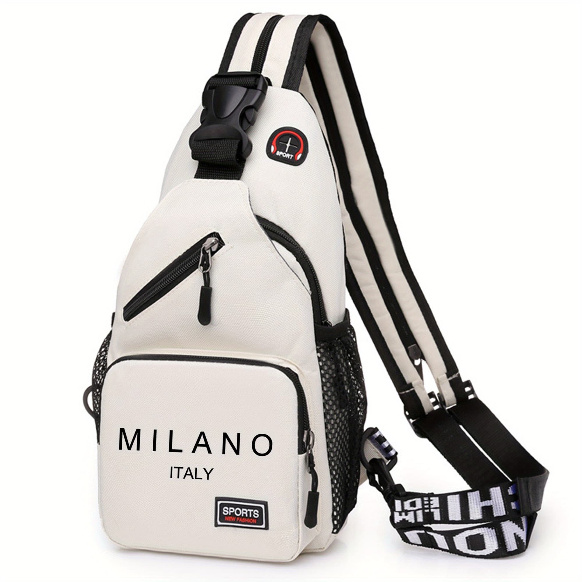 TEMU 1pc , Italy Pattern Shoulder Bag, Outdoor Multifunctional Sports Wear-resistant Crossbody Bag, Casual Multifunctional Large-capacity Shoulder And Backpack Bags