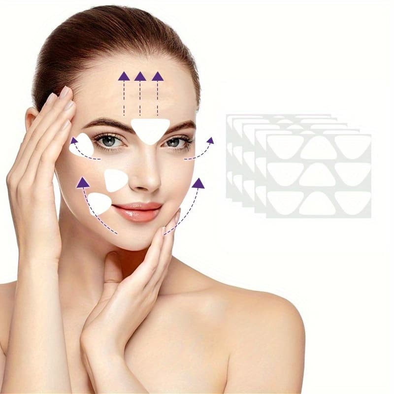 TEMU 24pcs Gel Facial Lifting Patches Suitable For Forehead, Cheeks, Jawline - Scent-free, Alcohol-free, No /, Safe For Sagging Face, Wrinkle & Glow, - Skincare