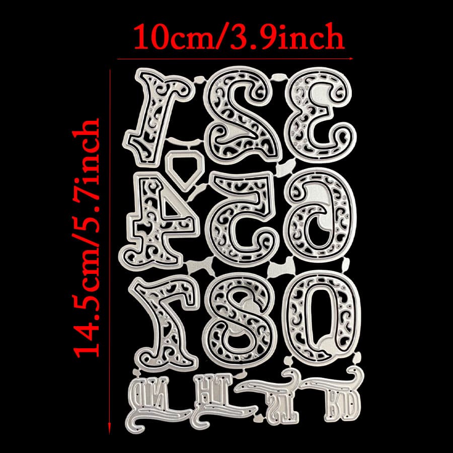 TEMU New Large 0-9 Number Date Month Years Metal Cutting Dies For Scrapbooking Album Birthday Card Making Paper Craft
