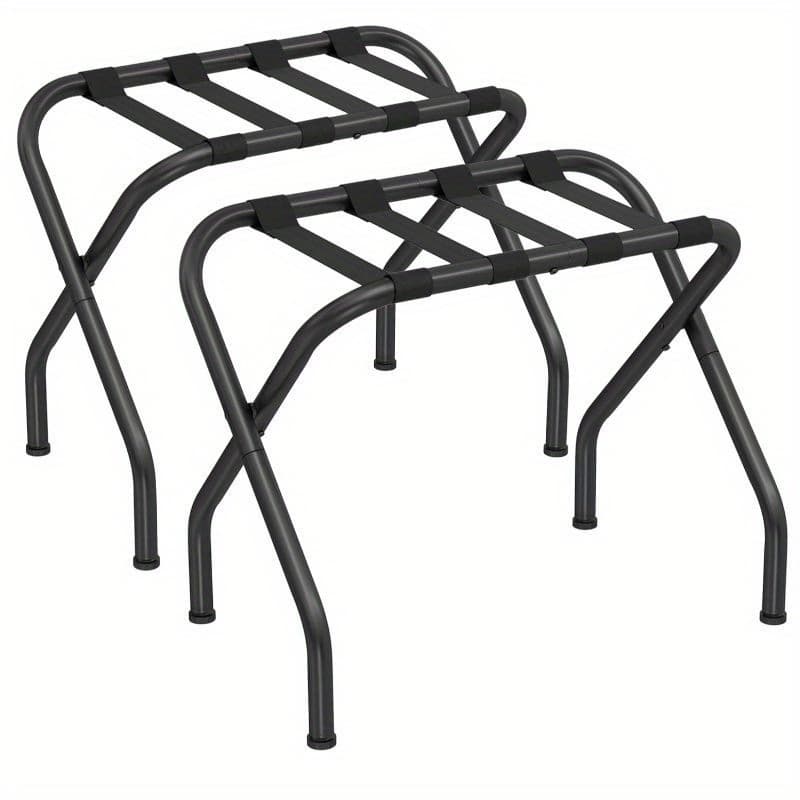TEMU 2-pack Foldable Luggage Rack For & Bedroom | Suitcase Stand, 110lb Capacity, 27.2"x15"x20.7" - Hotel-style Bag Stands, Luggage Racks
