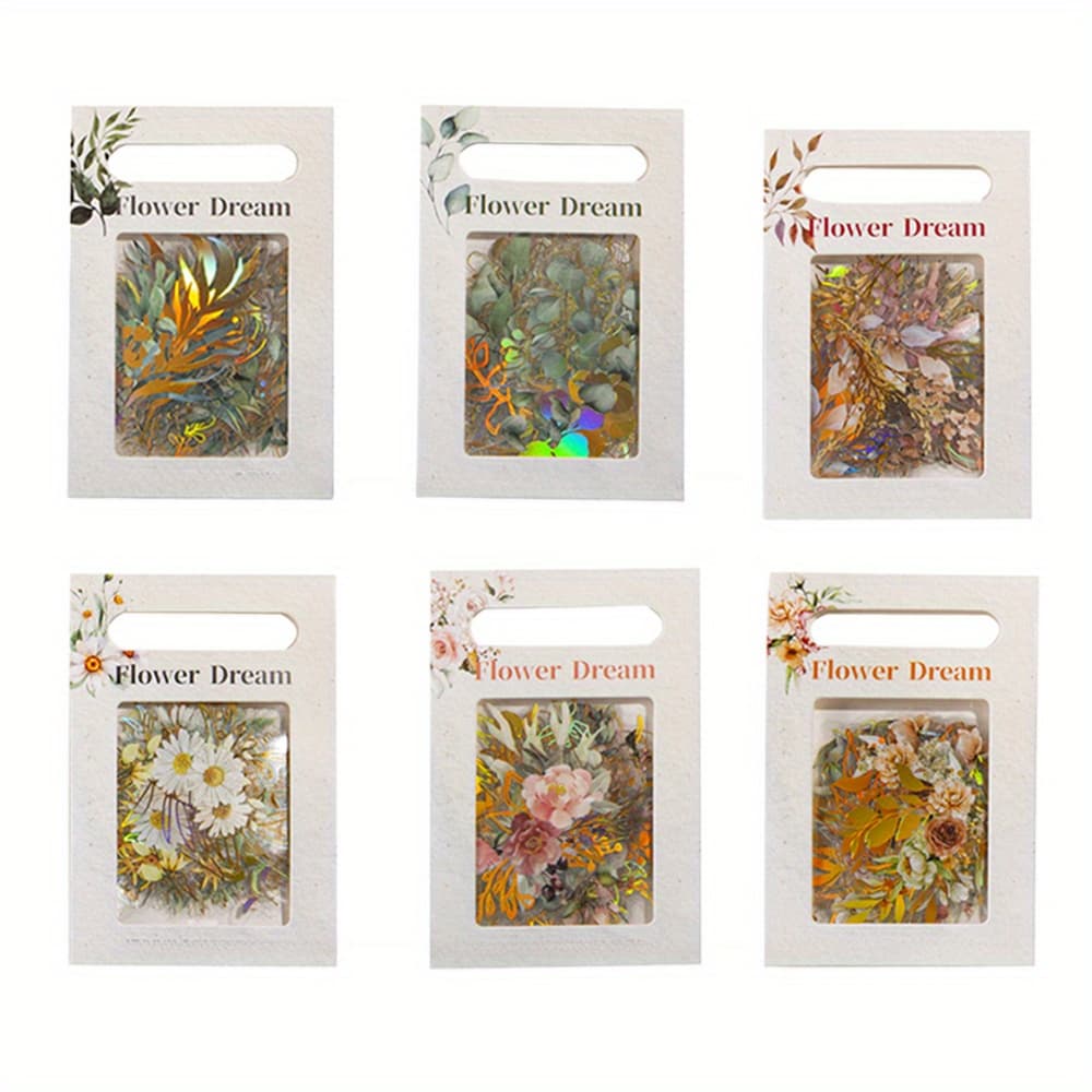 TEMU 240pcs Transparent Botanical Stickers, Floral Decals For Water Bottles Phone Cases Laptops Journal Planner Card Making