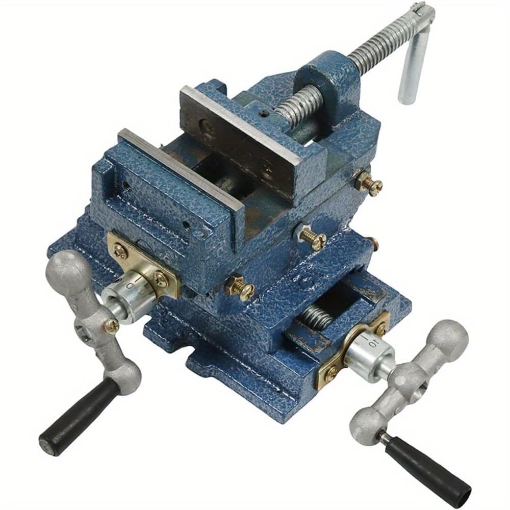 TEMU Gift 3-inch Drill -y Compound Vise Blue Heavy Duty Benchtop Compound Cross Slide Vise Fit For Clamping Workpiece