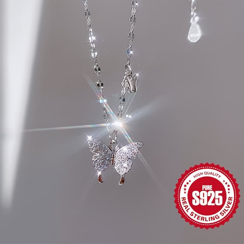 TEMU 925 Pure Silvery Shining Pendant Necklace Chain 3g/0.11oz Valentine's Day Party Wedding Daily Wear Jewelry Gift