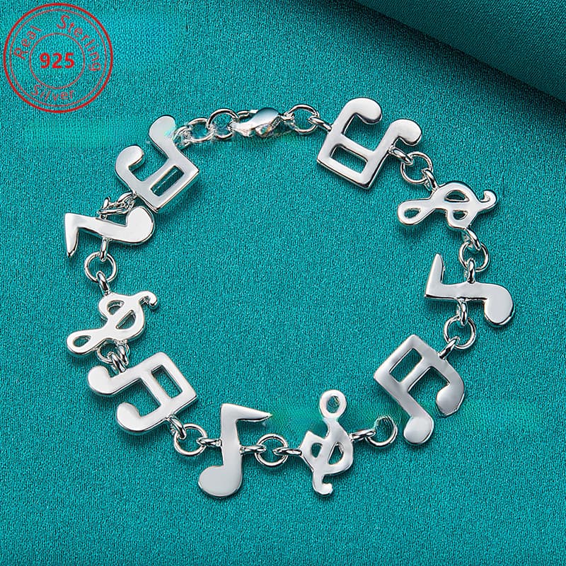 TEMU S925 Sterling Silver Ten-note Bracelet - Fashionable And Trendy - Suitable For Daily Wear And Banquets - Birthday - Thanksgiving - Perfect Feminine Charm Jewelry Gift