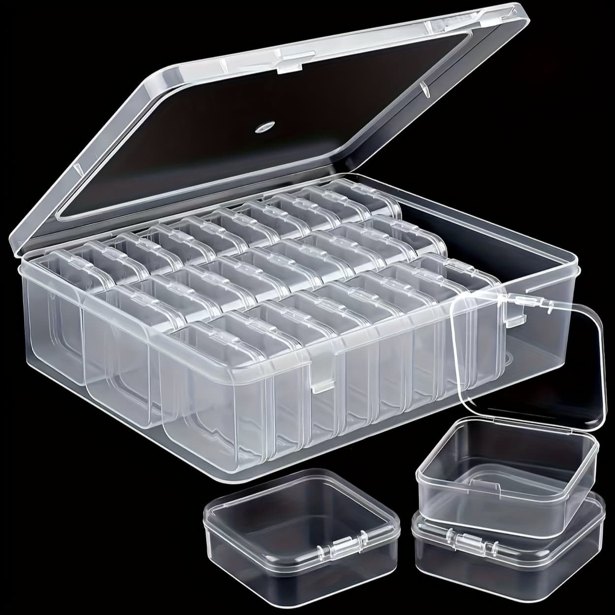 TEMU 30 Bead Organizer Kit - Plastic Storage Box With , Rectangular Container, Ideal For Craft Supplies, Projects, Bead Organization, And Jewelry Creation