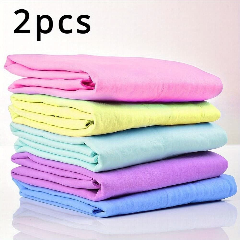TEMU 2pcs Chamois Cloth For Car Super Absorbent Car Towel Office Pool Car Wash Drying Cleaning Tools Cloth