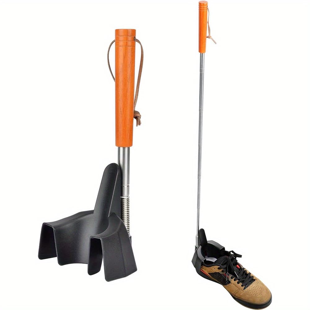 TEMU Easy-reach 31" Stainless Steel Shoe Horn For Seniors - No Bending Required, Sneakers & Boots