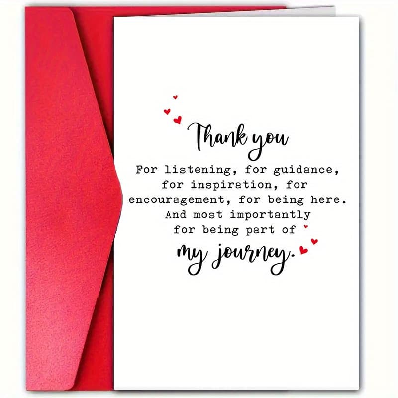 TEMU 1pc Sweet Thank You Card With Envelope (4.72in X 7.09in), Suitable For Therapists, , , Nurses, Doctors, Surgeons, . Thank You For Your Guidance And Help On . This Is A Easy Thank You Card