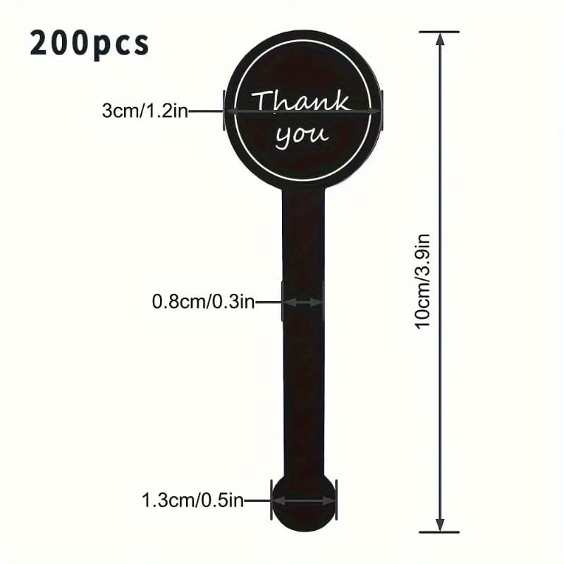 TEMU 200pcs Black Thank You Long Sealing Sticker Pudding Bottle Sticker, Baking Box Label Sticker, Baking, Products