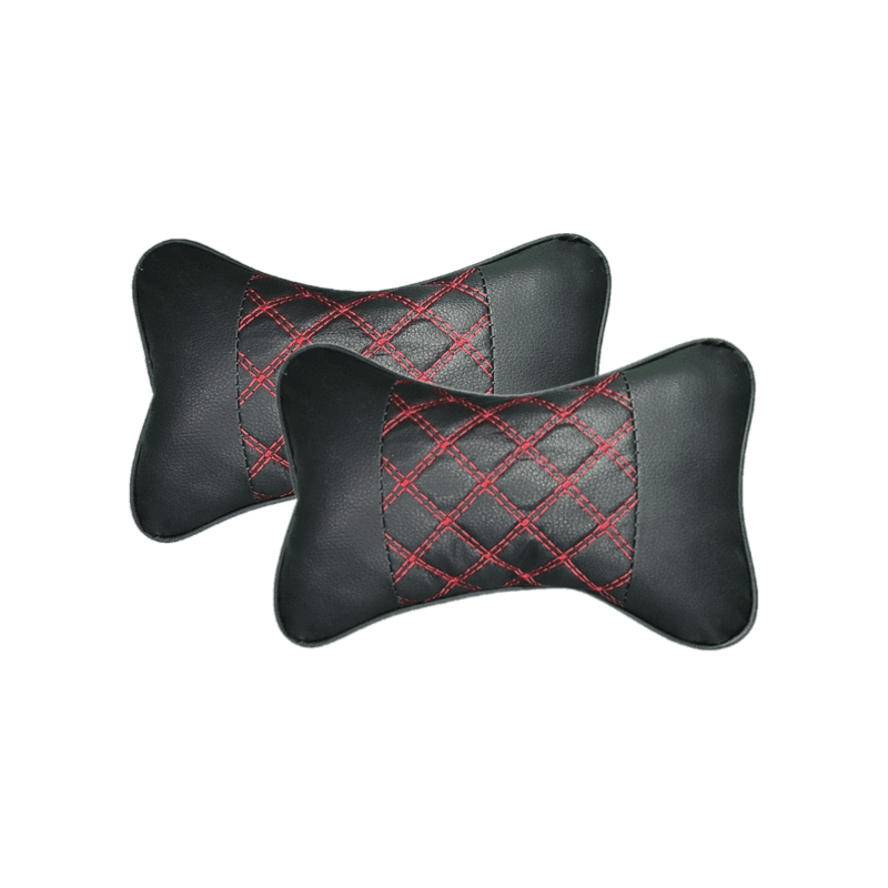 TEMU 2pcs Car Headrests Pu Leather Neck Pillows, Soft Comfortable Seat Rest Cushions, Auto Interior Accessories Decorations