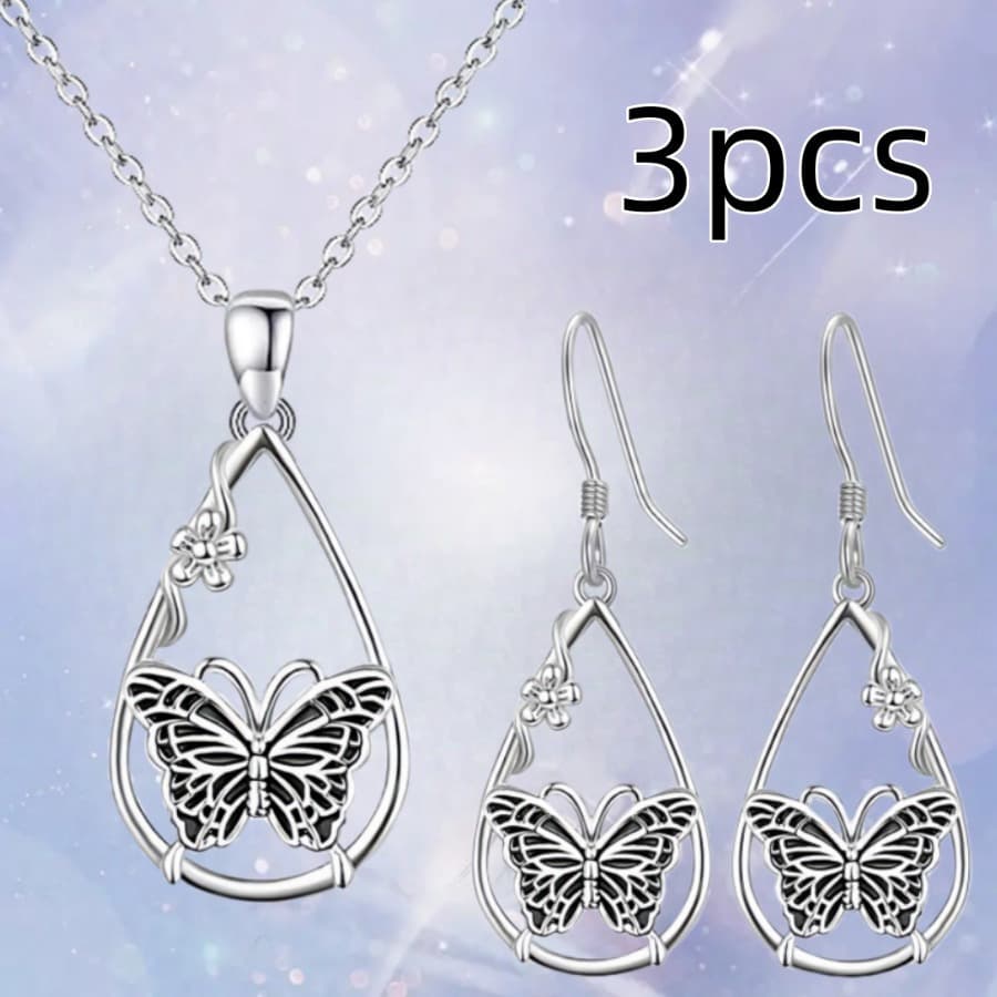 TEMU 3pcs Fashion And Exquisite Jewelry Set Creative Water Drop Necklace Earrings Men's And Women's Jewelry Set Gifts For And Relatives Birthday Gifts Anniversary Gifts Easter Gifts Gifts