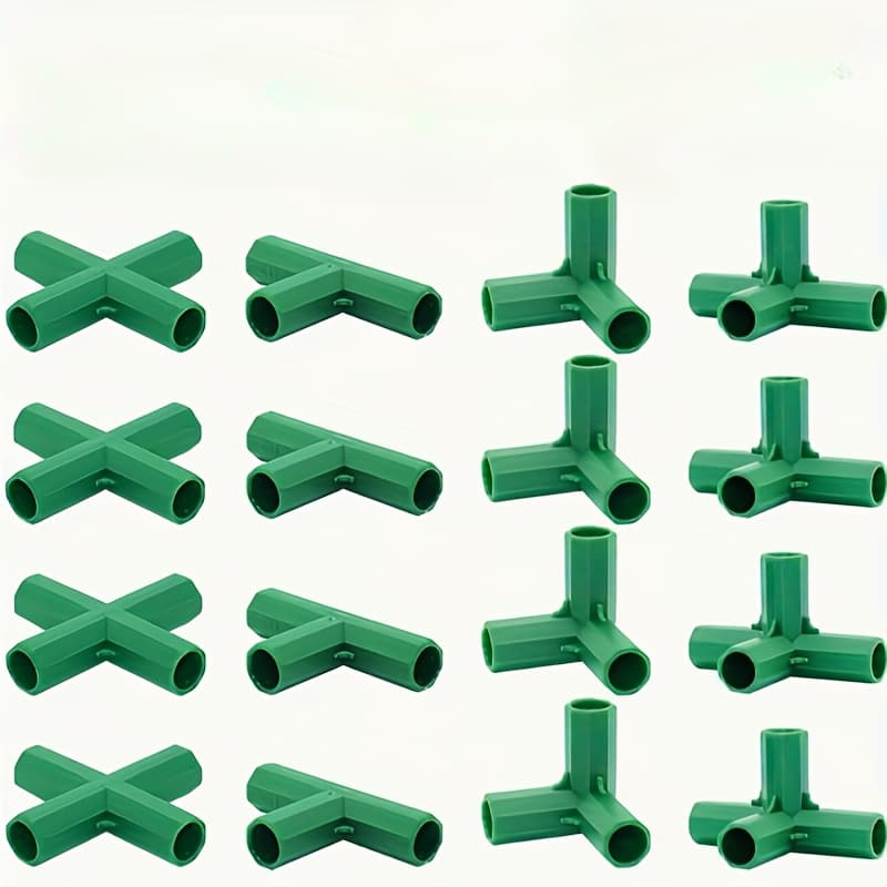 TEMU Set Of 16 Greenhouse Connectors - Sturdy Heavy-duty Plastic Connectors For 4 Types Of Connections: Frames, Vine Supports, And Shed Fencing - Necessary Additions For Supporting Garden Plants