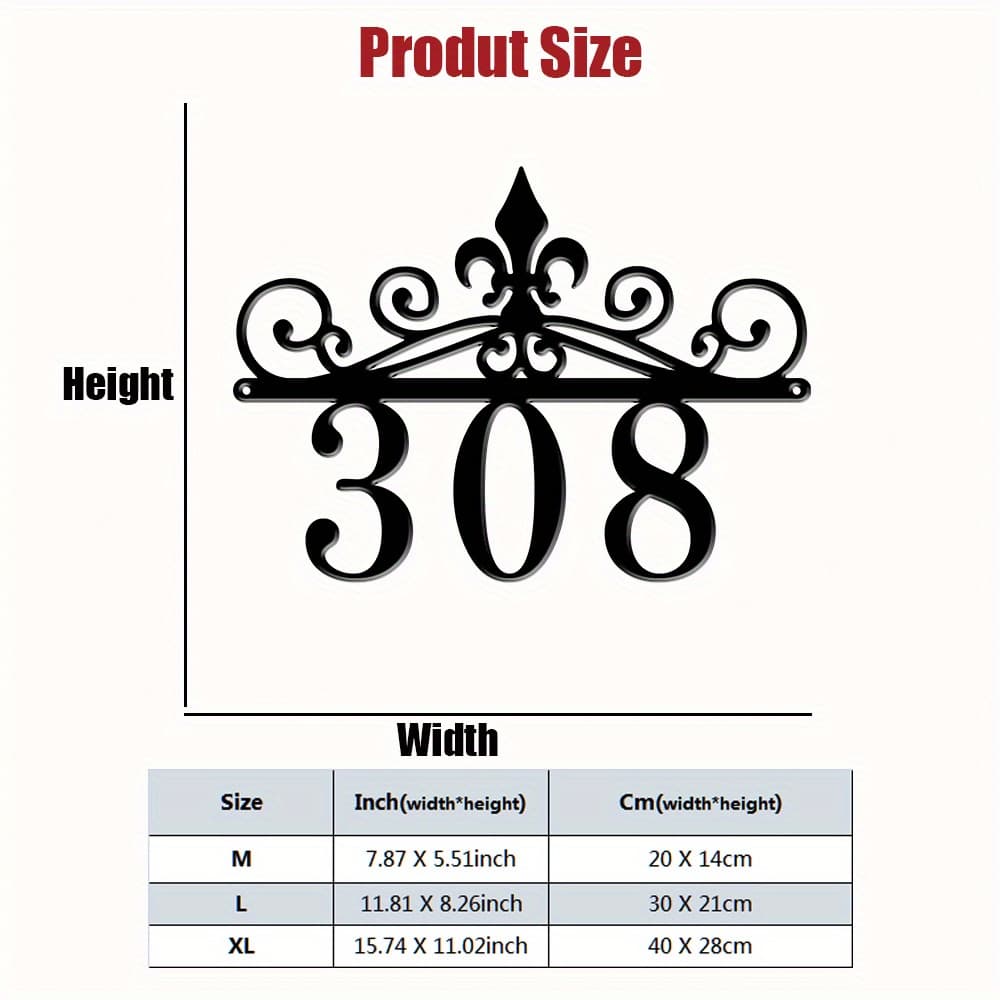 TEMU Custom Number Sign - Retro Ornate Style, Personalized Outdoor Wall Art, Ideal For Home Address Display, Perfect Gift For Family, , Lovers