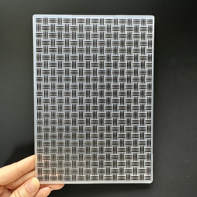 TEMU 1pc Vintage Woven Pattern Embossing Template, Plastic 3d Texture Stamp For Crafts, Card Making, Scrapbooking - Fantasy Themed, White