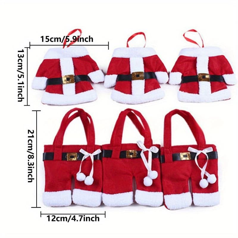 TEMU 6pcs Santa Pants Gift Bags Suitable For Christmas - With Rope Loop Closure, Cute Bell-bottom Treat Holders Suitable For Party Favors, Candy, Small ( Holiday Party Supplies)