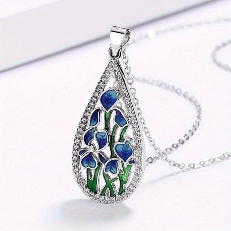 TEMU Elegant Ethnic Style Micro Pave Zirconia Pendant Necklace For Women, Perfect For Parties, Picnics, Vacations, Birthday Gifts, And Everyday Casual Jewelry