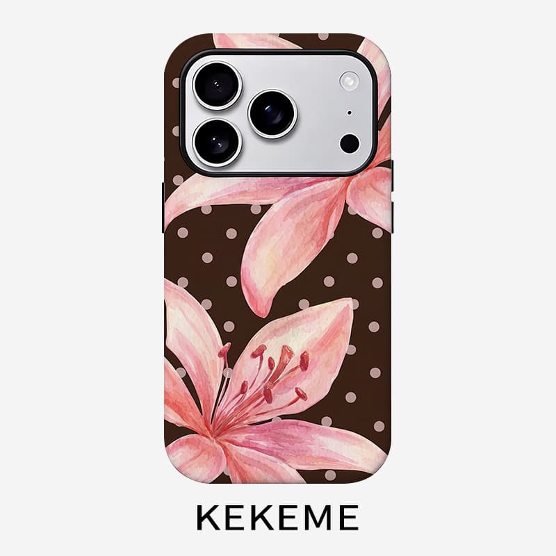 TEMU Phone Case: Polka Dot Floral Film 2-in-1 Case For 17/16/15/14/13/12/11 Pro Max, 16/15/14 Plus, 17 Air- Full Coverage Drop-proof, Stylish And Minimalist, Unisex Phone Case