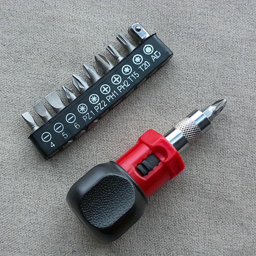 TEMU Mini Ratchet Screwdriver Set -reversible Quick Operation Steel Screwdriver, With Drill Combination, No Battery, Durable Mixed Color Hand Tool Kit, Suitable For Home Use