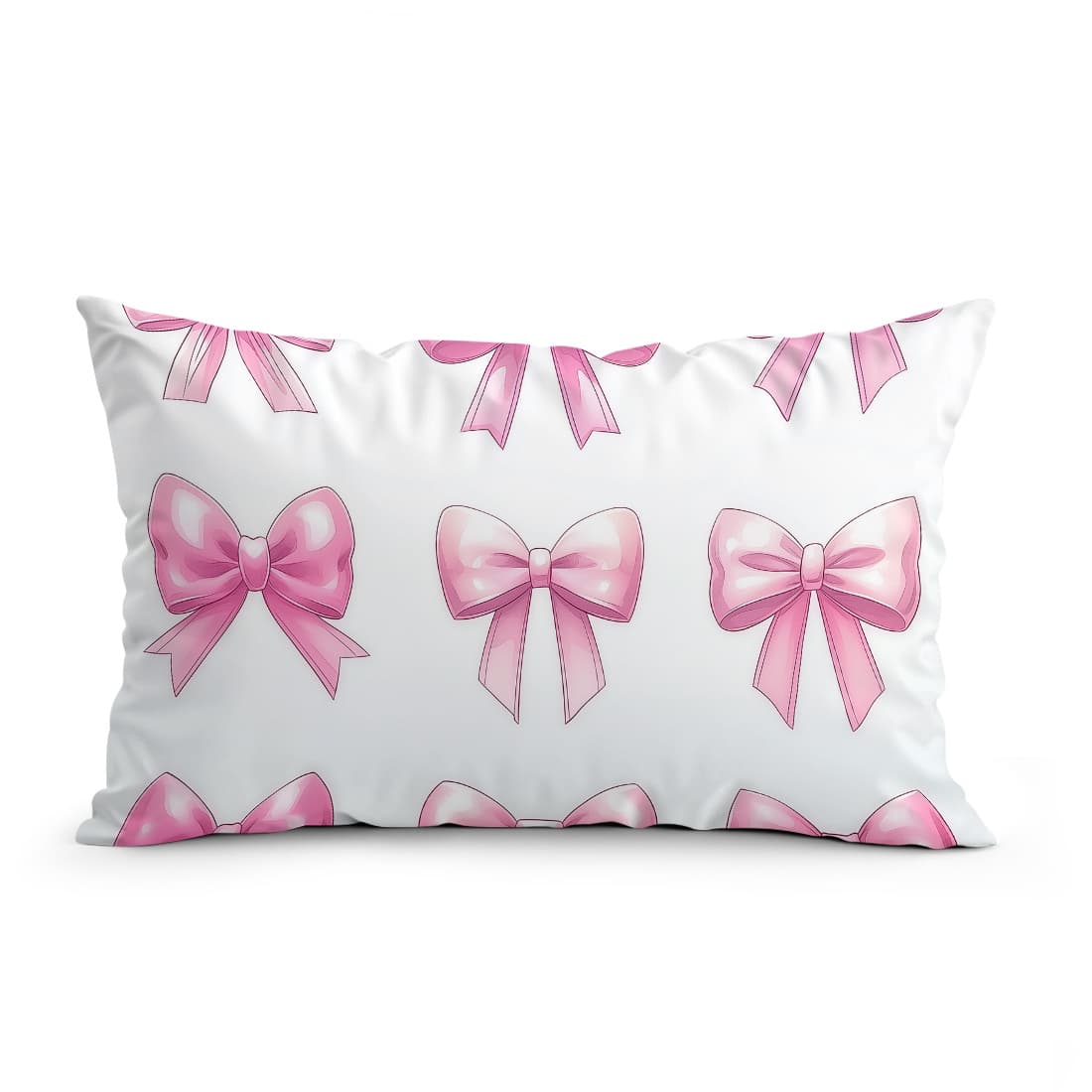 TEMU 1pc Pink Bow Single-sided Printed Pillowcase Sofa Cover - Pillowcase 30 X 50cm