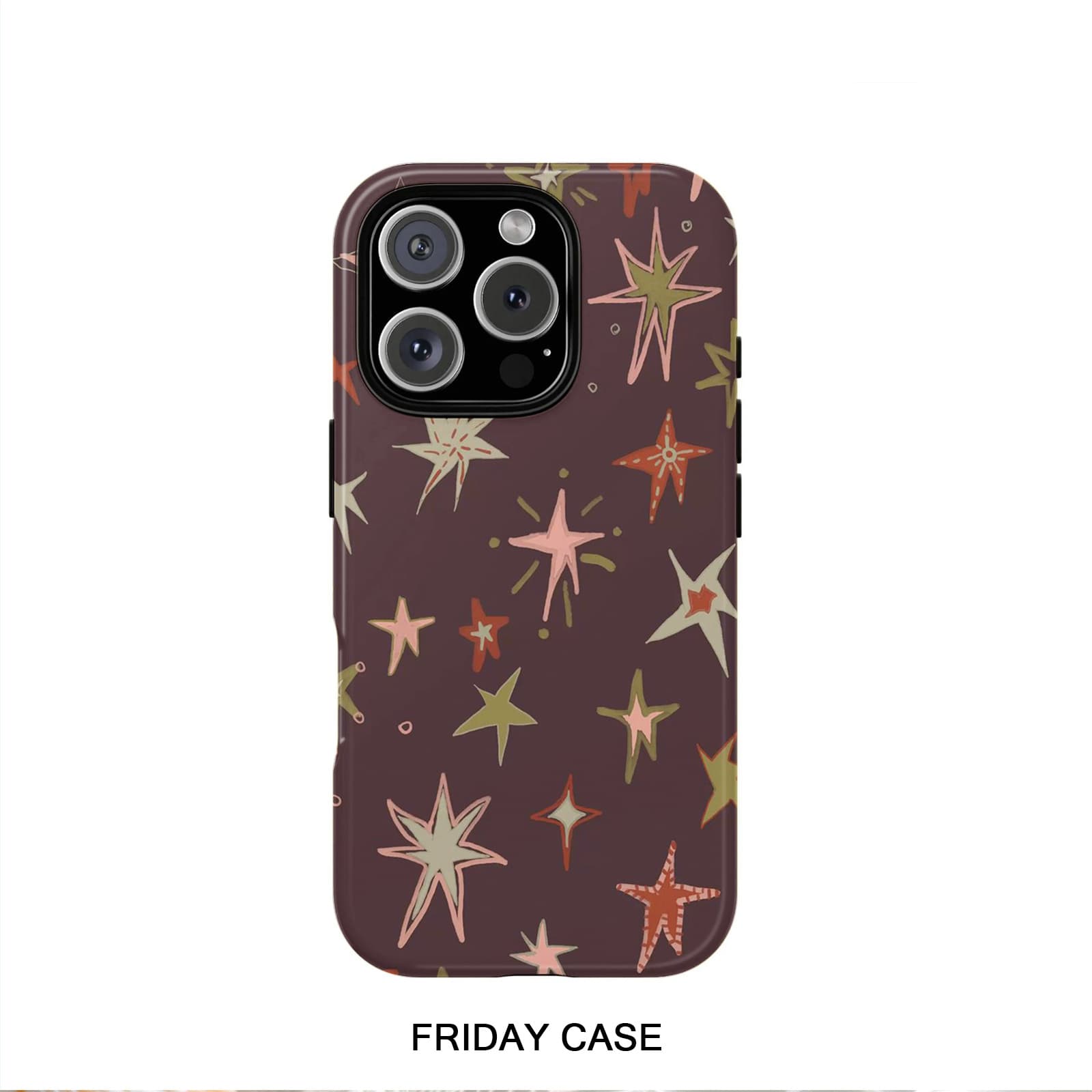 TEMU Phone Case: Vintage Colorful Hand-painted Star Pattern Phone Case For Iphone17 16pm 15 14 11 Glossy Case