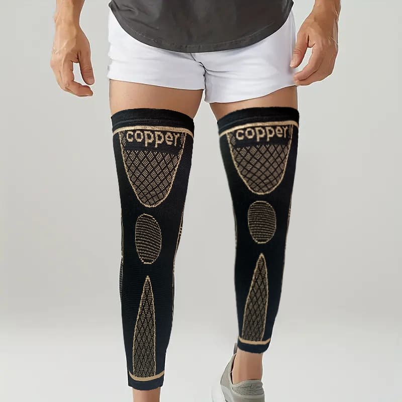 TEMU 2025 Latest Model, High-quality Copper Long Compression Socks, Suitable For Indoor And Outdoor Exercise, Used Day And Night, Warm And Breathable