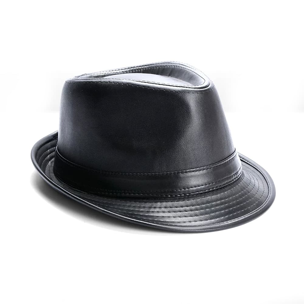 TEMU Autumn And Winter New Style British Hat, High-end Middle-aged And Elderly Men's Fashion Gentleman Leather Top Hat, European And American Style Warm Jazz Hat Gift Party