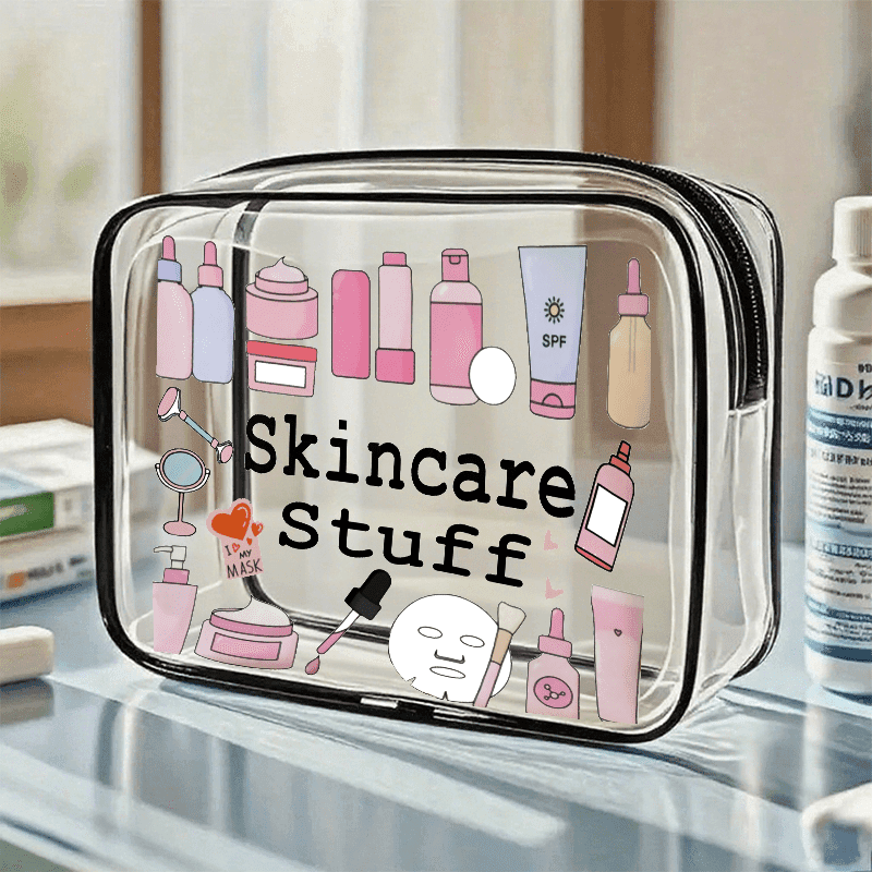 TEMU Fashionable Transparent Storage Bag Cosmetic Bags Zippered Bags Small Travel Storage Bags Toiletry Storage Bags, High Quality Gifts, High Quality, Customer's