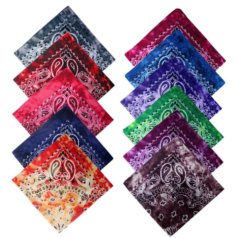 TEMU Set Of 10 Trendy Printed Square Scarves For Outdoor Cycling And Street Dance, Featuring A Double Tie And A Hip Hop Style