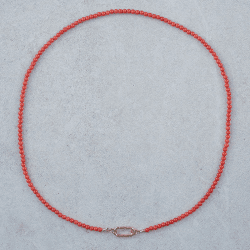 TEMU Ladies' Clasp Necklace Orange Natural Stone Beads, Perfect For Daily Use