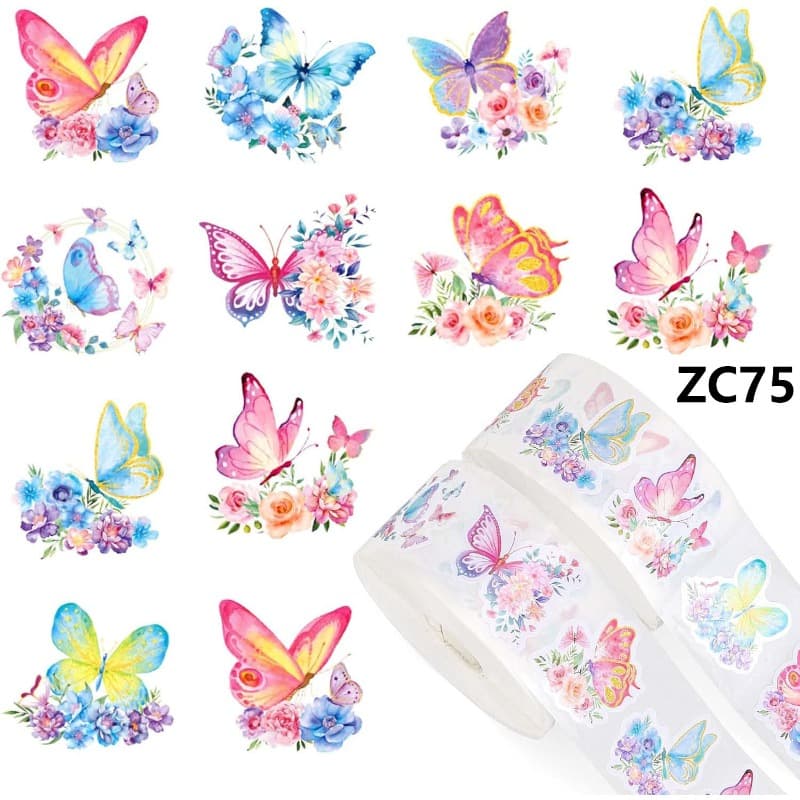 TEMU Gift Decorative Stickers 500pcs Stickers Roll Spring Flower Paper Stickers 9 Watercolor Self-adhesive Decorative Stickers