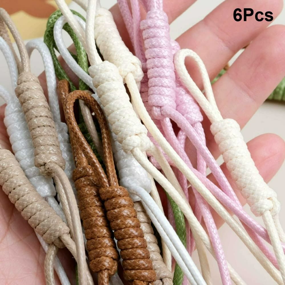 TEMU 6pcs Hanging Decoration Keychain Accessories Diy Production Of Mobile Phone Chain Keychain Woven Hanging Rope Anti Loss Rope Keychain High-quality, Sturdy And Durable Diy Keychain Accessories
