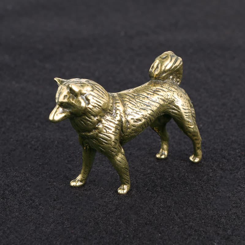TEMU Collectible Figurines ,vintage Solid Copper Zodiac Dog Brass Ornament, Fun Animal Craft Collectible, No Electricity Required