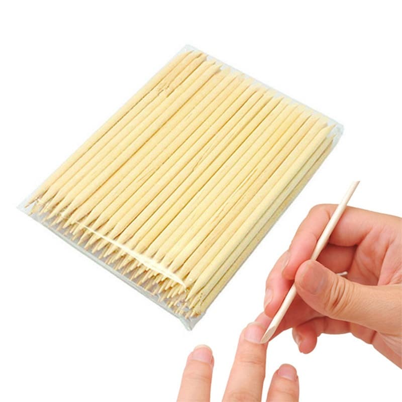 TEMU 200pcs(2 Sets) Wooden Orange Nail Cuticle Pushers- Angled Design Precision Manicure Tools, Cuticle Care Pushers(200pcs Pack)- Special Set For Nail Technicians And Customers( For All )( For All )