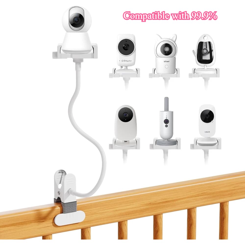 TEMU Flexible Baby Monitor Mount, Universal Goose Neck Holder Compatible With For Hellobaby Hb6550/hb65/hb66/hb6560, Secure Clamp And 1/4" Screw, No-drill Installation For Hellobaby