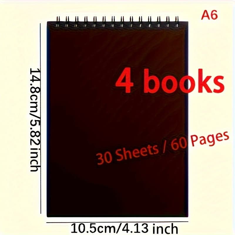 TEMU 4- Art Sketchbook Set - Acid-free 120gsm Watercolor Paper, Top Spiral Binding - /book For Drawing, Painting & Calligraphy - Ideal For Students, Artists &