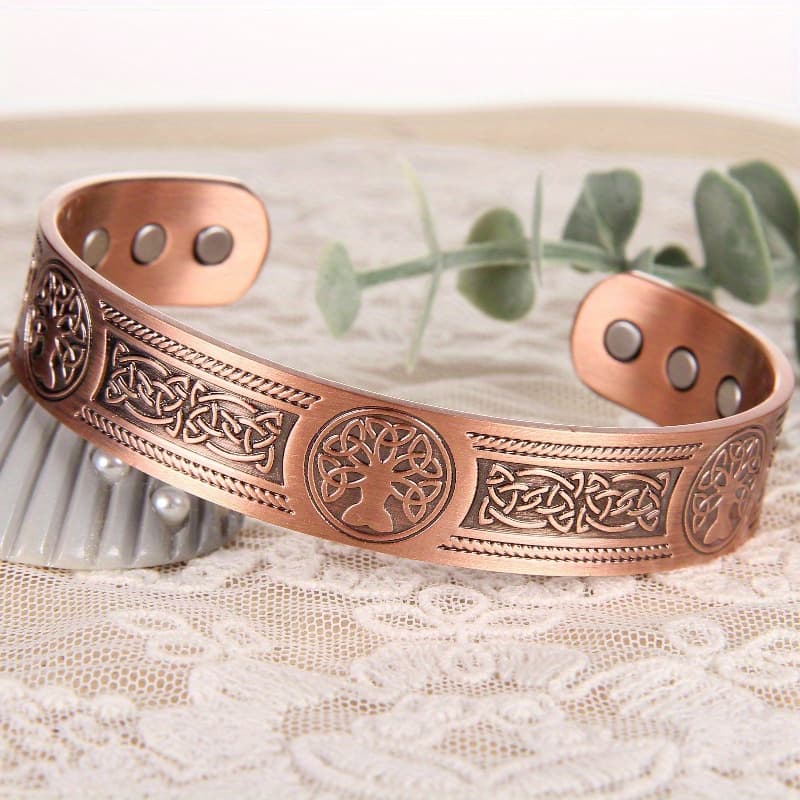 TEMU Men's Magnetic Bangle Bangle Bracelet, Using An Upgraded Titanium Alloy Tree Of , With 6 Magnets, Adjustable Bangle Bangle Bracelet, Birthday And Christmas Gift For Mom And Dad