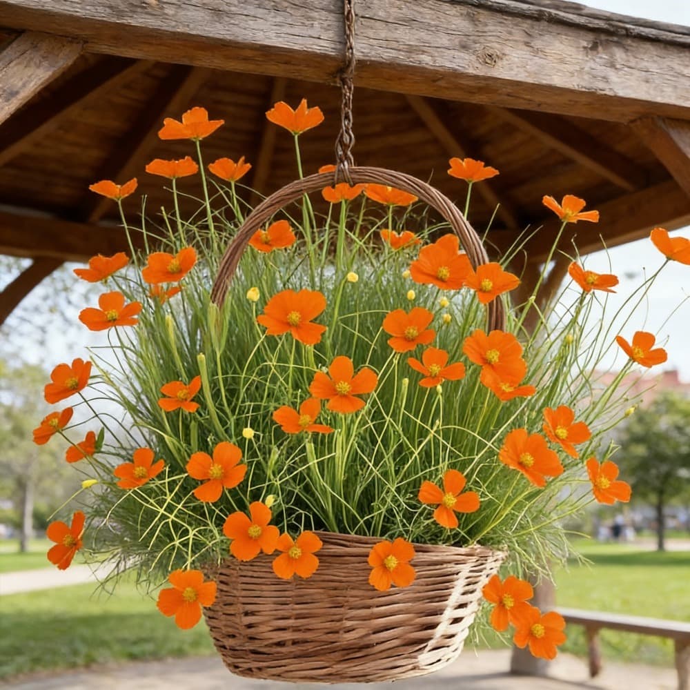 TEMU 12 Bundles () Artificial Orange-yellow Onion Stems - Uv-resistant Outdoor/ Plastic Plants Suitable For Gardens, , Weddings, Home Decor, Low-maintenance Decoration With Onion Grass Foliage