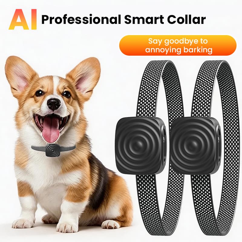 TEMU 2pcs Ai Smart Anti-bark Device - Vibration Anti-bark Control & Dog Bark Deterrent - Suitable For Small, Medium, Large Dogs, Stops Barking, Jumping, And Leash , Ultra-long
