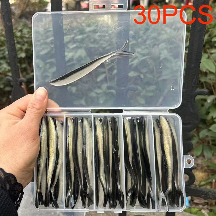 TEMU 30pcs Easy Shiner Fishing Lure 110mm For Pike Carp Fishing Soft Lures Silicone Artificial Plastic Baits Swimbait
