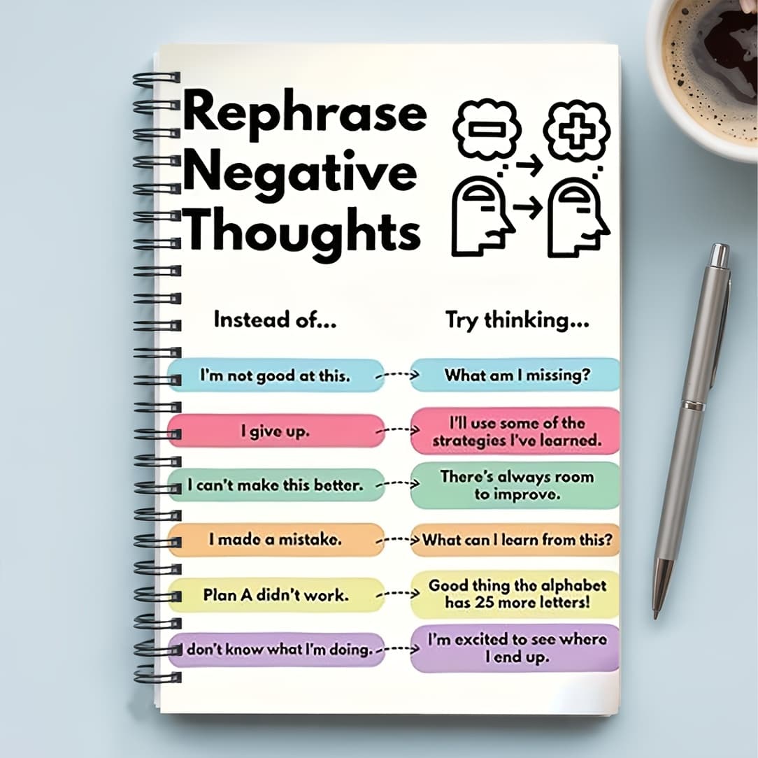 TEMU A5 Cbt Journal & Workbook: Suitable For, Undated Diary With Mood , Cognitive Exercises, Daily Planner For, Mental Health Gift For Overcoming Negative Thinking