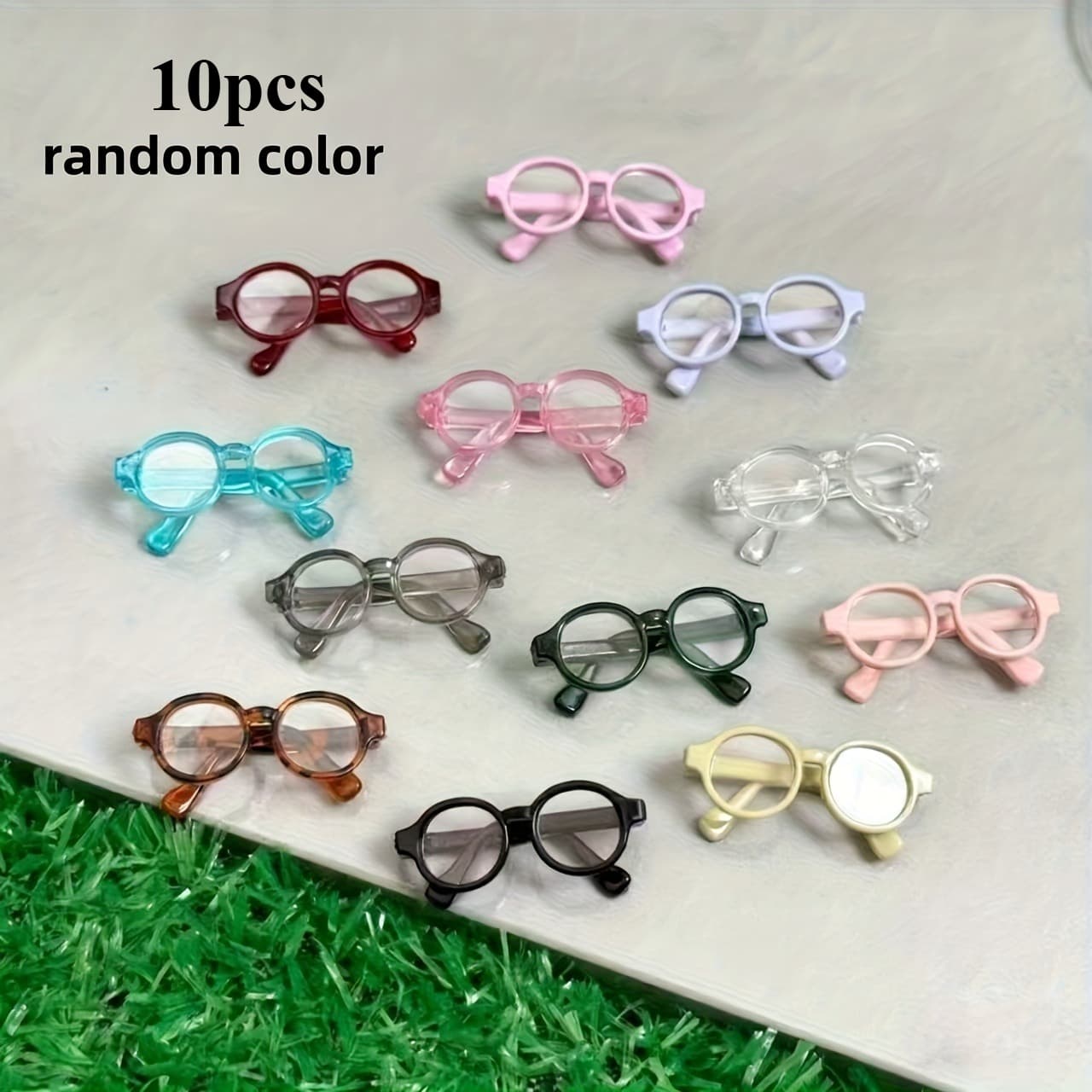 TEMU 10pcs, Mini Glasses Doll Glasses Models, Random Colors, Mini Dollhouse Model Additions