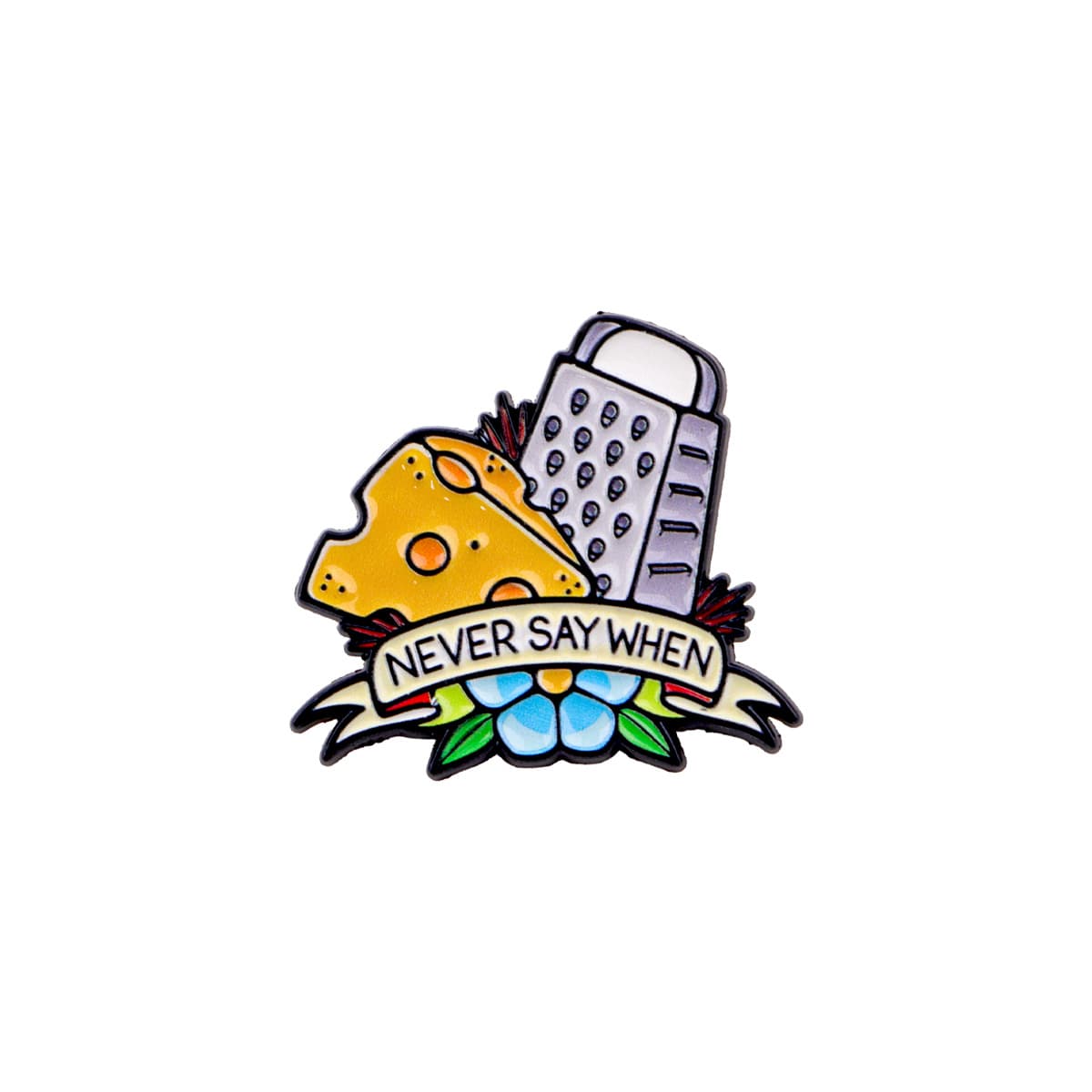 TEMU 1pc "never " Enamel Pin - Cheese Design, Cute Backpack Accessory, Jewelry Gift, Brooch, Lapel Badge