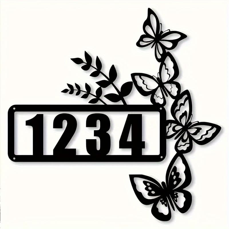 TEMU 2d Custom Acrylic Door Number With And Branch Design- Personalized Outdoor Address Sign For Homes, , And , 2d Flat