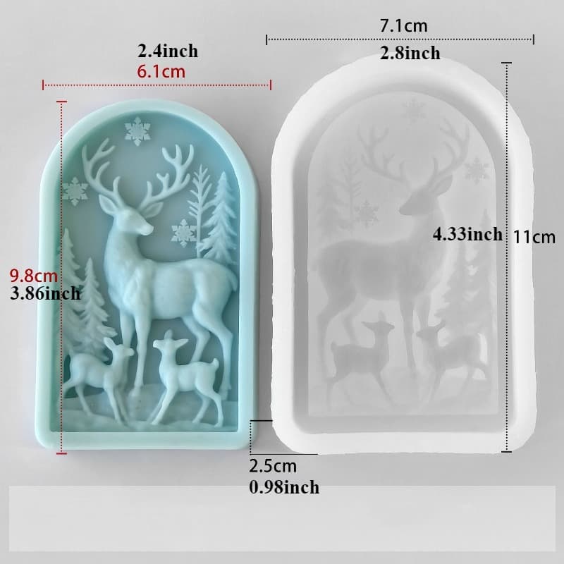 TEMU Christmas Reindeer Silicone Candle Mold Embossed Reindeer Crafts Plaster Cement Animal Soap Mold Christmas Gift Making Tools Home Decoration Ornaments Holiday Party Supplies