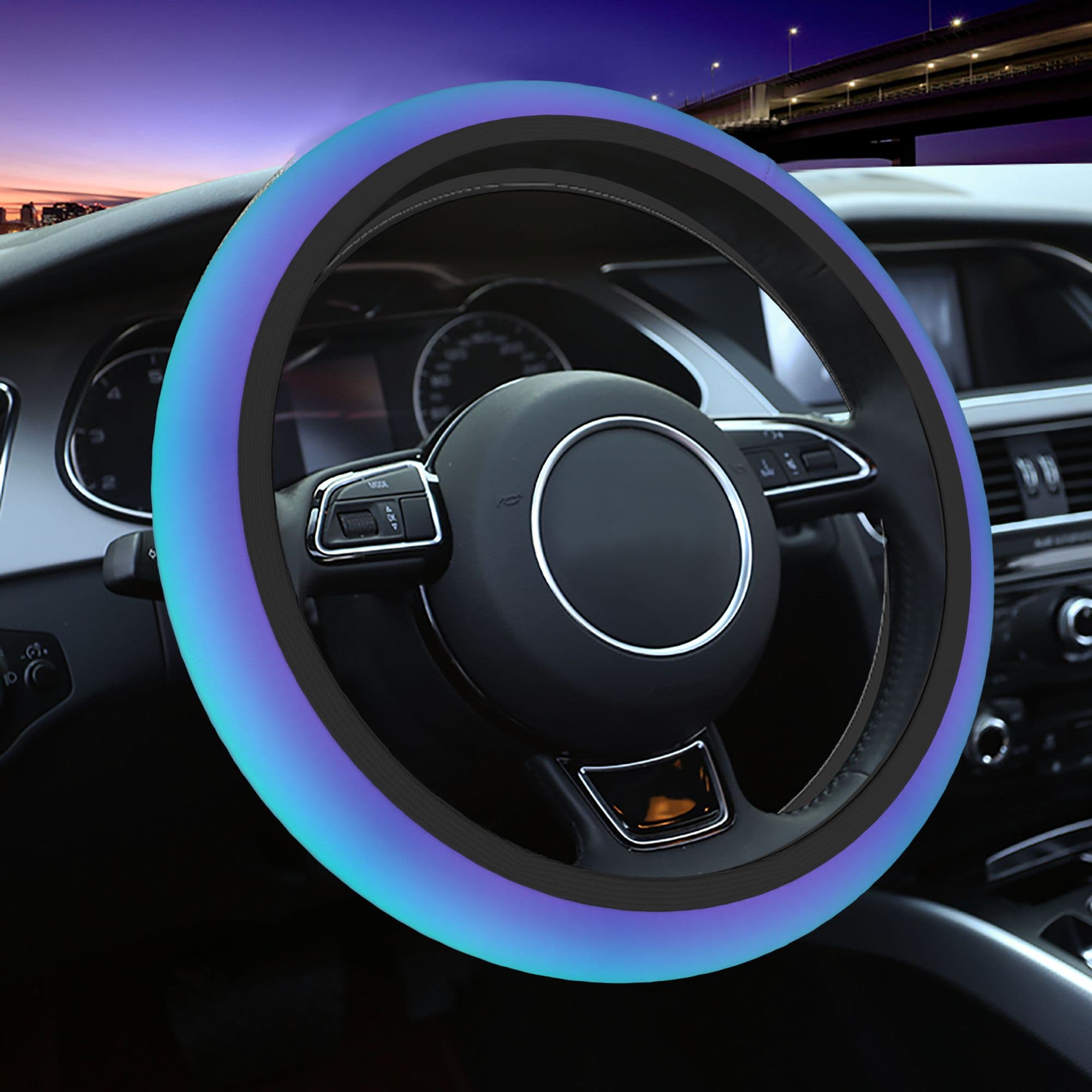TEMU 1pc 80s Neon Colors Steering Wheel Cover Decorative Steering Snug Car Models Stylish Auto Accessory For Women And Girls