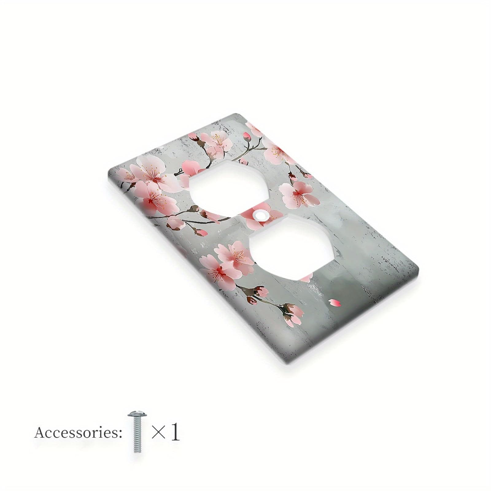 TEMU 1pc 1gang/2gang Decorative Wall Plate Cover With Pink For Electrical Outlets And Light Switches, Ideal For Farmhouse And Country Bedroom Decor
