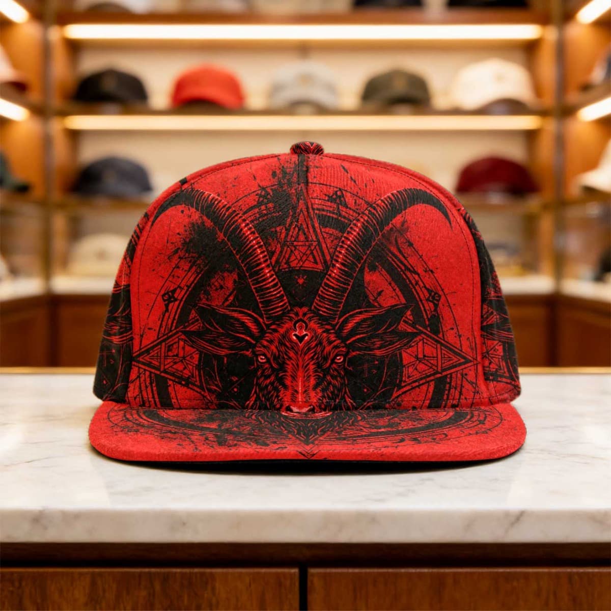 TEMU 1pc Baphomet - Adjustable Snapback Hat With Baphomet Emblem, Lightweight Suitable For Travel, Gifts, Christmas, Day, Casual Wear For