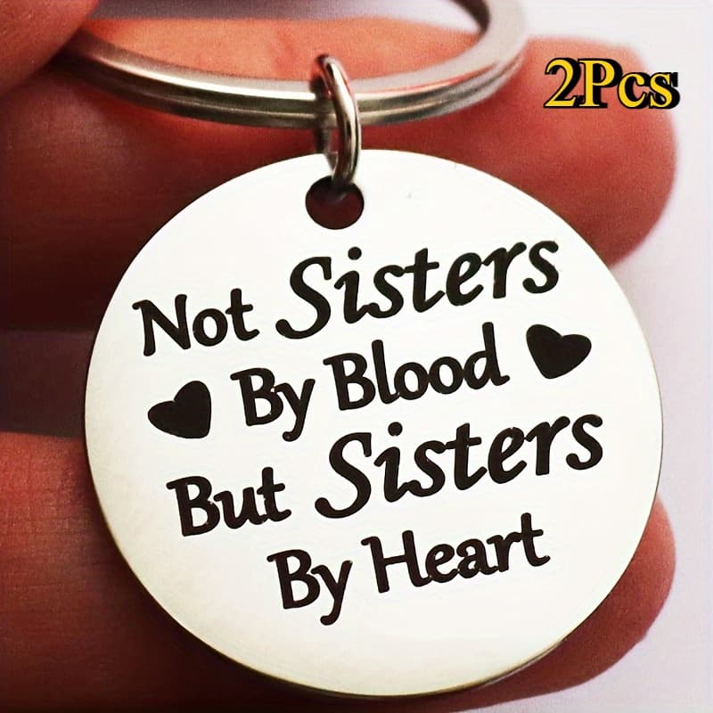 TEMU Set Of 2 Stylish Stainless Steel Keychains: Ideal For Birthdays