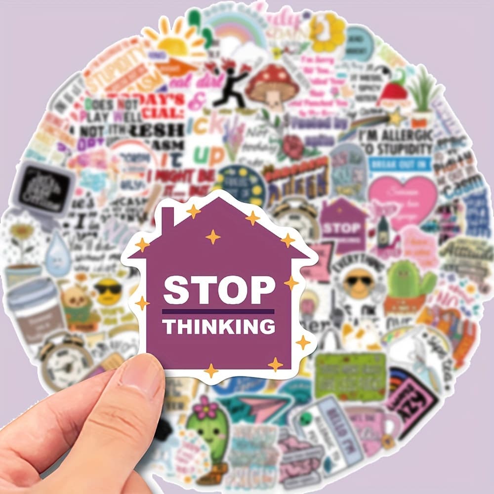 TEMU 100pcs Of Sarcastic Humorous Quotes- Stickers, Suitable For Diy Decoration Of Laptops, Guitars, Skateboards, Helmets, Etc